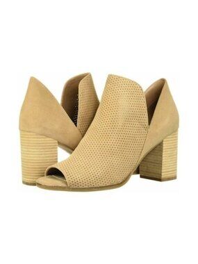 Cole Haan Shiloh Sesame Suede Open Toe Booties Size: 10 NIB